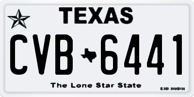 TX license plate CVB6441