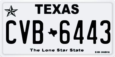 TX license plate CVB6443