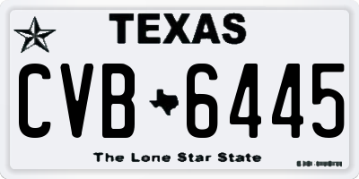 TX license plate CVB6445