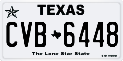 TX license plate CVB6448