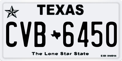 TX license plate CVB6450