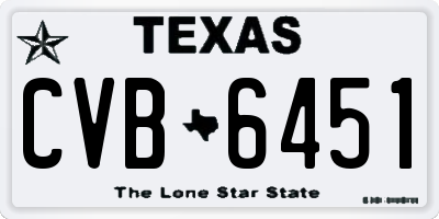 TX license plate CVB6451