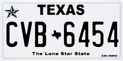 TX license plate CVB6454
