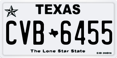 TX license plate CVB6455