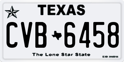 TX license plate CVB6458