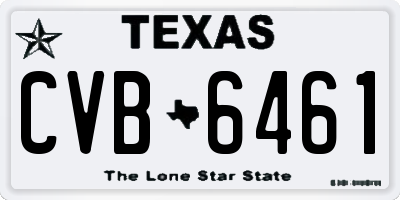 TX license plate CVB6461