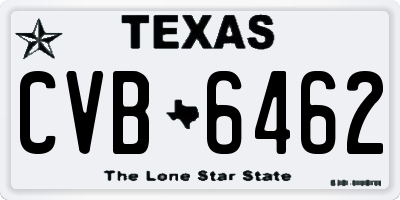 TX license plate CVB6462