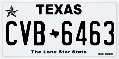 TX license plate CVB6463