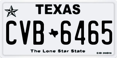 TX license plate CVB6465