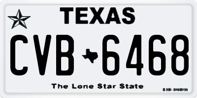 TX license plate CVB6468