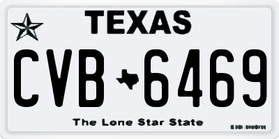 TX license plate CVB6469
