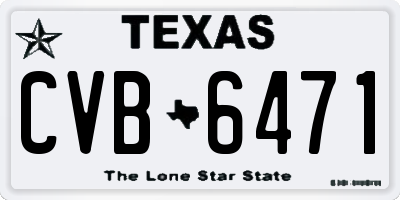 TX license plate CVB6471
