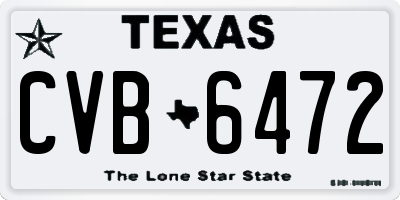 TX license plate CVB6472