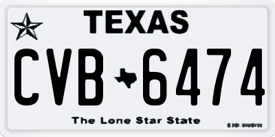 TX license plate CVB6474