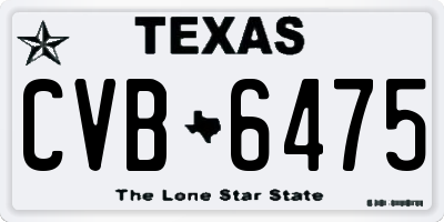 TX license plate CVB6475