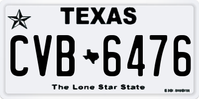 TX license plate CVB6476