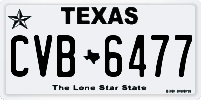 TX license plate CVB6477