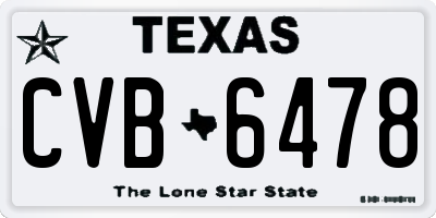 TX license plate CVB6478