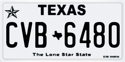 TX license plate CVB6480