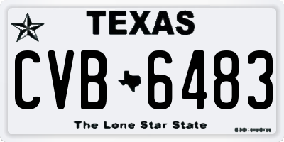 TX license plate CVB6483