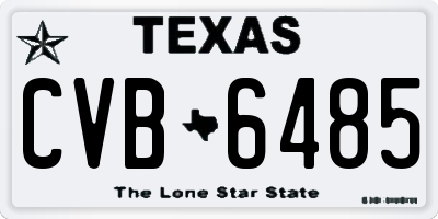 TX license plate CVB6485