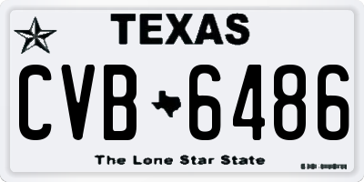 TX license plate CVB6486