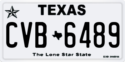 TX license plate CVB6489