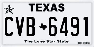 TX license plate CVB6491