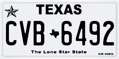 TX license plate CVB6492