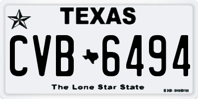 TX license plate CVB6494