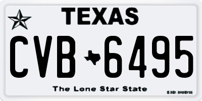 TX license plate CVB6495
