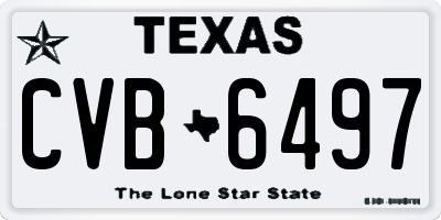 TX license plate CVB6497