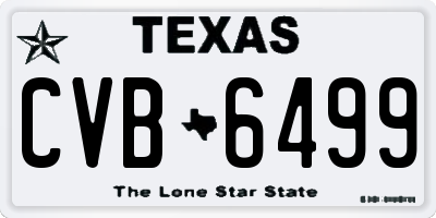 TX license plate CVB6499