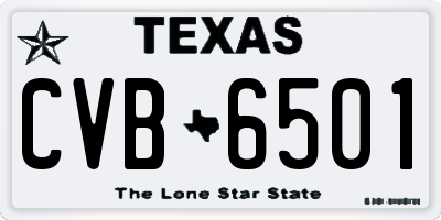 TX license plate CVB6501