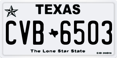 TX license plate CVB6503