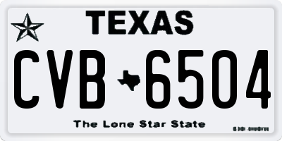 TX license plate CVB6504