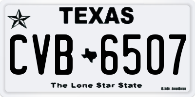 TX license plate CVB6507