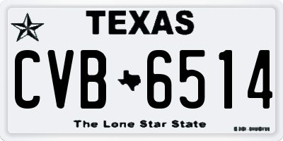 TX license plate CVB6514