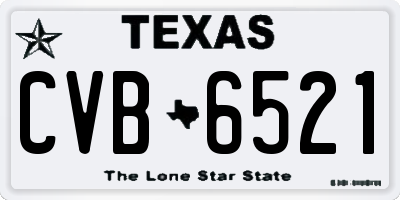 TX license plate CVB6521