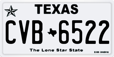TX license plate CVB6522