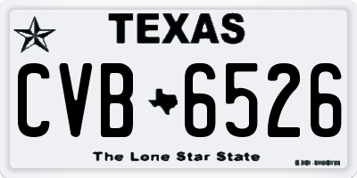 TX license plate CVB6526