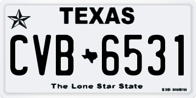 TX license plate CVB6531