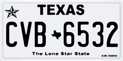 TX license plate CVB6532