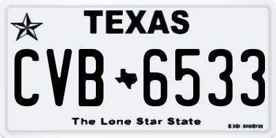 TX license plate CVB6533