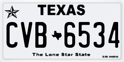 TX license plate CVB6534