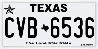 TX license plate CVB6536