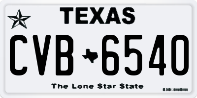 TX license plate CVB6540