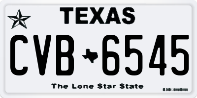 TX license plate CVB6545