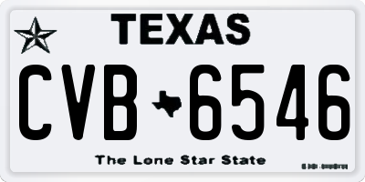 TX license plate CVB6546
