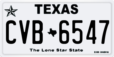 TX license plate CVB6547